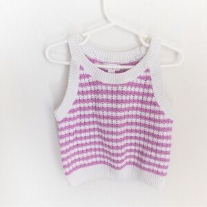 Kids Striped Purple and White Tank Top